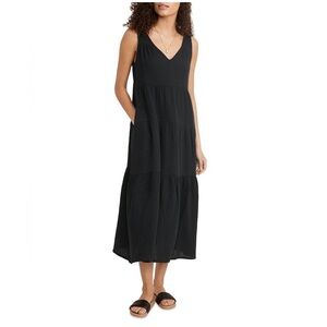 Marine Layer Corinne Tiered Gauze Midi Dress